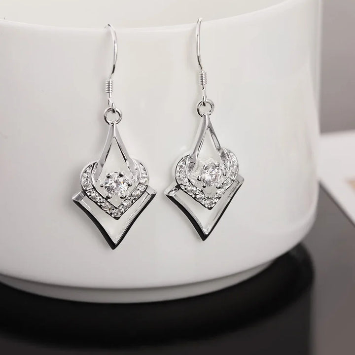 White Topaz Earrings Sterling Silver
