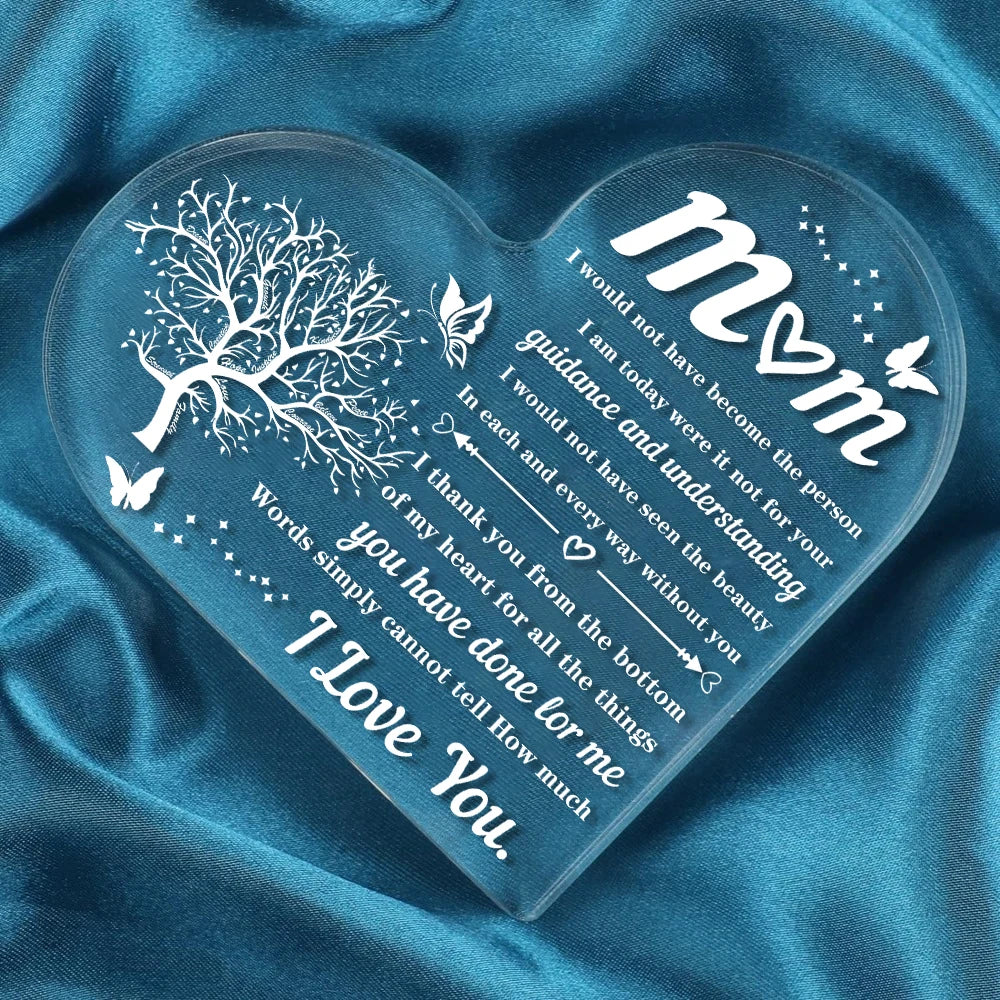 Grateful Message to Mom - Heart Acrylic Keepsake