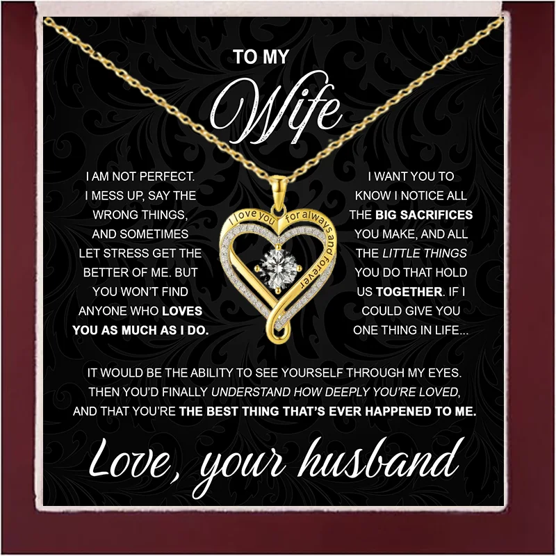 To My Wife From Heart X Heart Necklace