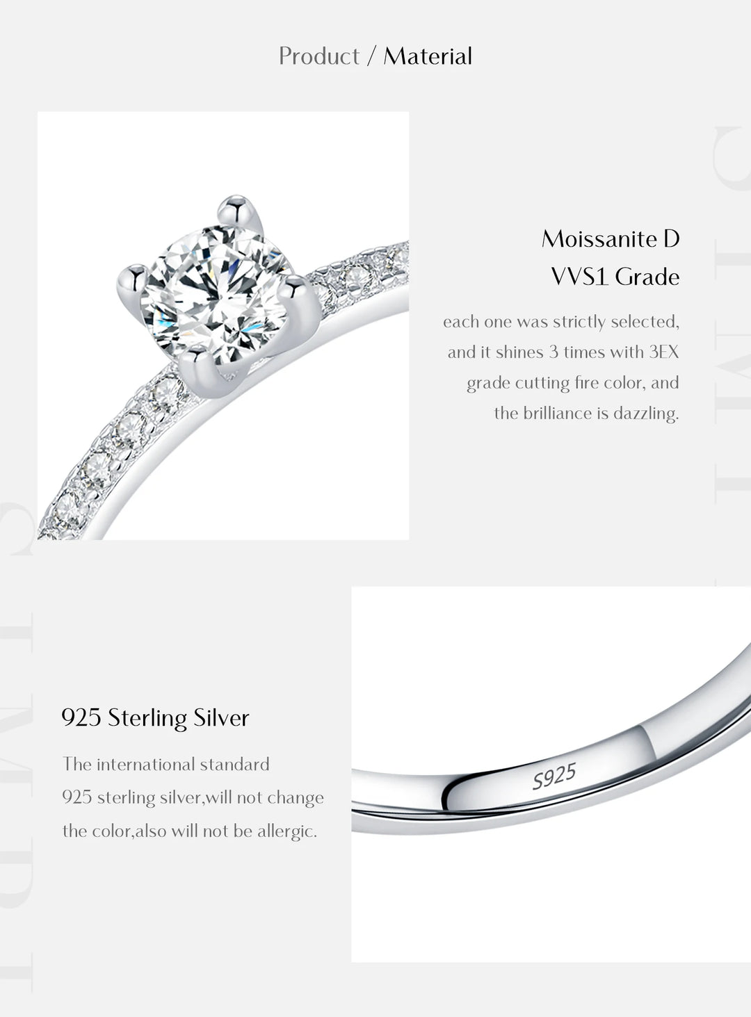 Delicate Moissanite Ring Lab Diamond Ring